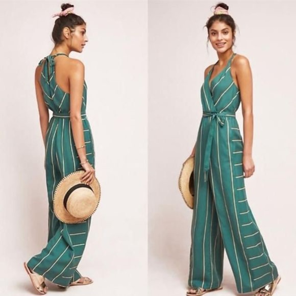 Anthropologie Green Jumpsuit XS